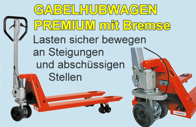 GABEL-HUBWAGEN PREMIUM mit Bremse 2